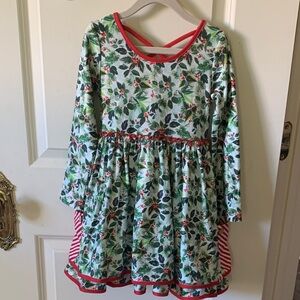 Cheeky Plum Red and White Holly  Dress